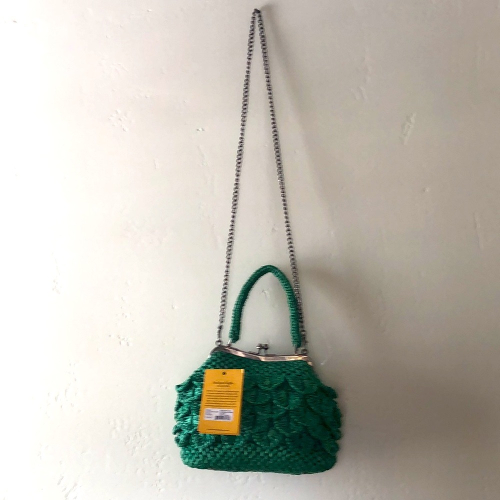 Patricia Nash✨Laureana Scalloped Raffia Frame Satchel - Picture 7 of 9